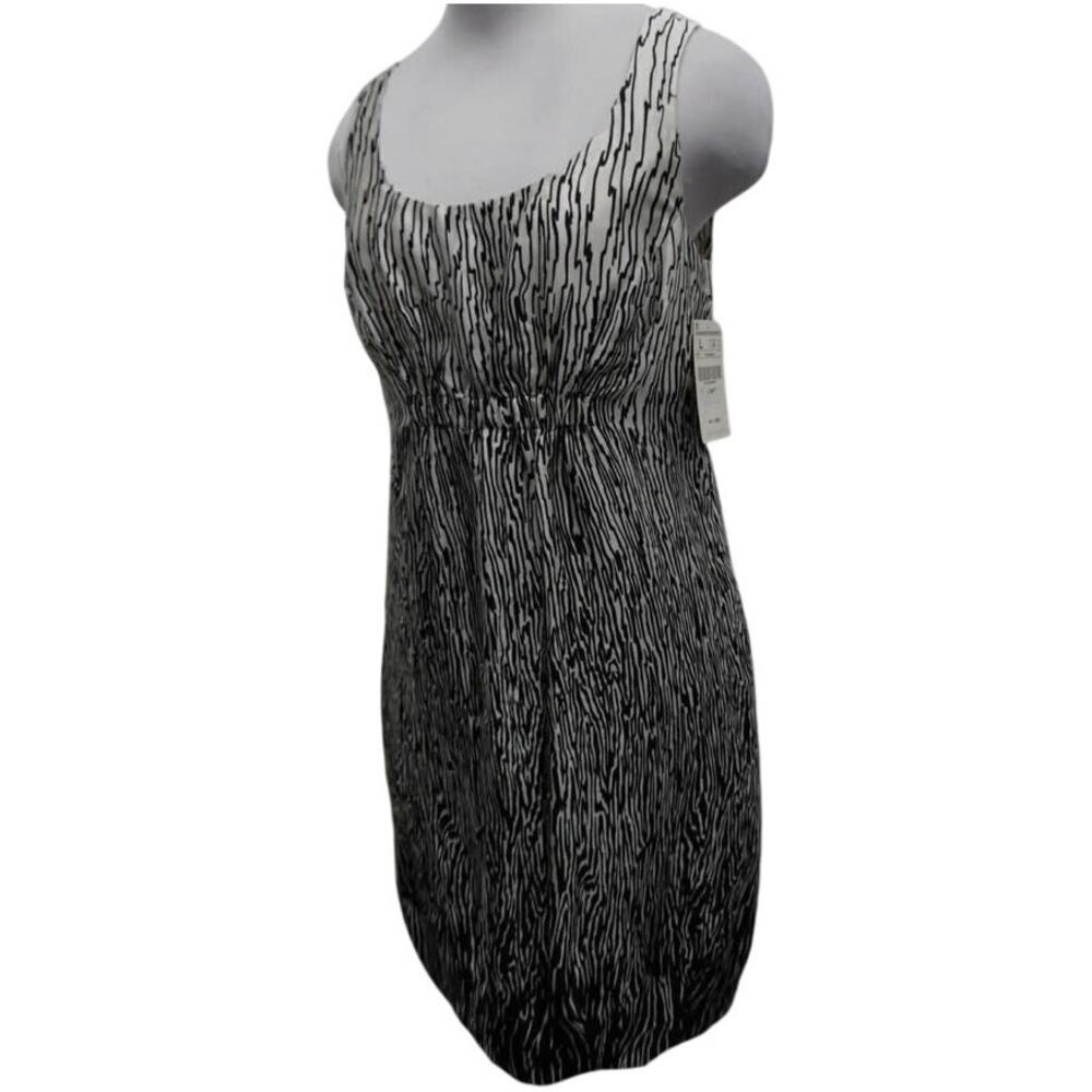NWT Zara Basic 100% Silk Black White Abstract Large Dress (Retail $69)